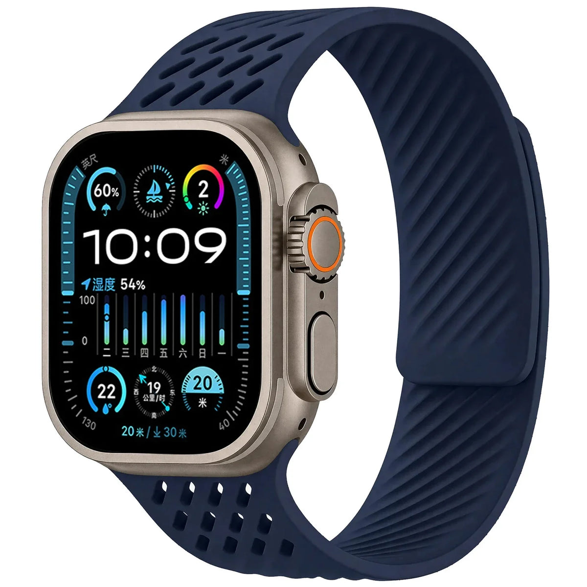 Breathable Silicone Band with Magnetic Closure for Apple Watch
