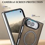 Premium Leather MagSafe Case with Raised Camera Protection for iPhone Duo