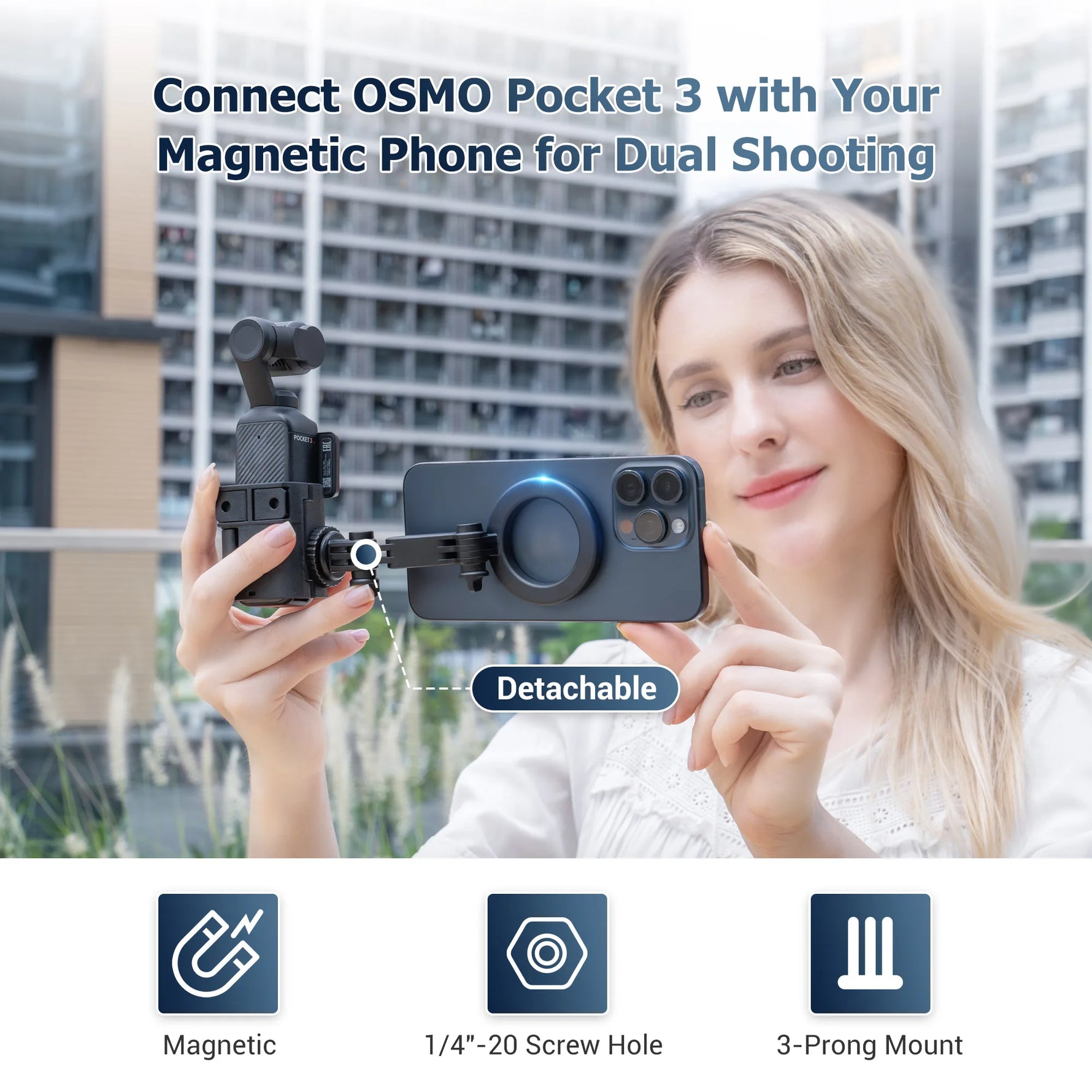 JJC Magnetic Phone Mount for DJI Osmo Pocket 3