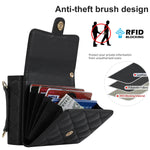 Crossbody PU Leather Phone Case with RFID Blocking & Card Slots for Samsung Galaxy Z Flip 7