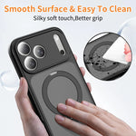 MagSafe Compatible Frosted Case with Rotatable Metal Ring Stand for iPhone 17 Series