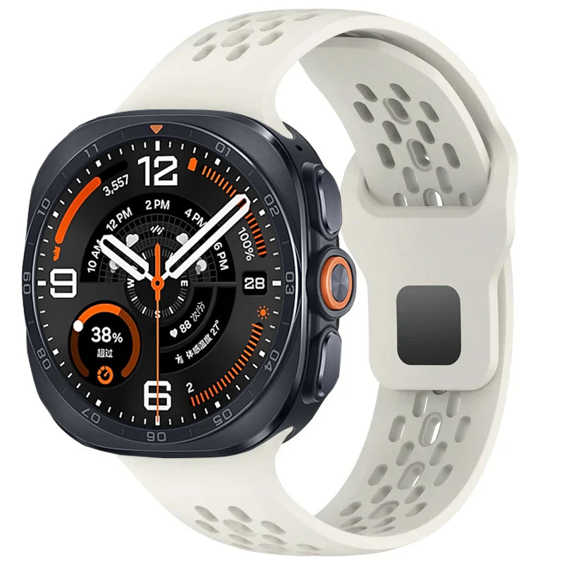 Perforated Silicone Sport Band with Quick-Release Connector for Samsung Galaxy Watch Ultra 2