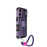 iPhone 16 Series Protective Case with Ring Holder & Wrist Strap