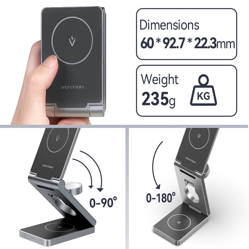 VENTION 3-in-1 Magnetic Wireless Charger