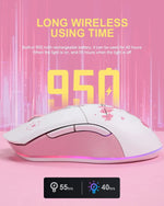 DAREU EM901X Sakura Pink Dual-Mode Wireless & Wired Gaming Mouse