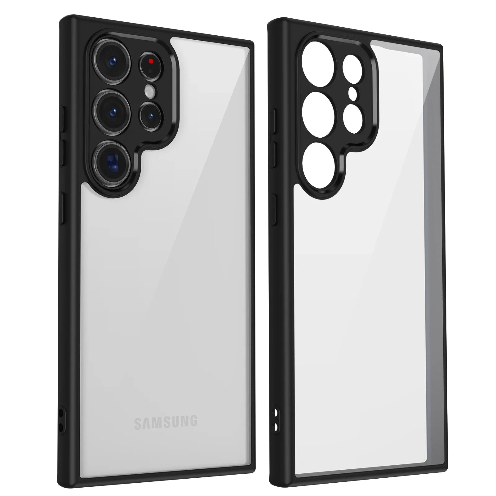 Shockproof Armor Matte Frosted Clear Case with Lens Protection for Samsung Galaxy S24 Series