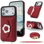 Crossbody Leather Wallet Case with Card Slots and Stand for iPhone 17 Series