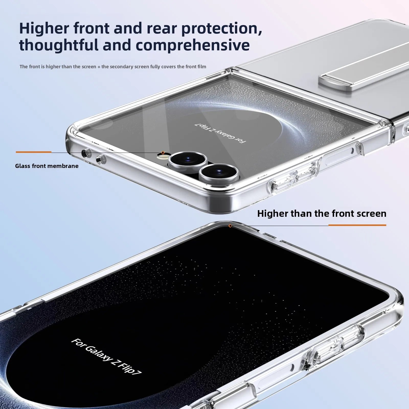 Protective Phone Case with Screen Protector & Glass Lens Film for Samsung Galaxy Z Flip 7