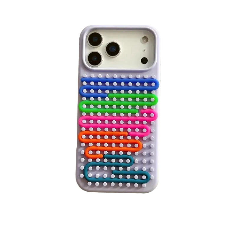 Cylindrical Labyrinth Silicone Phone Case for iPhone 17 Series