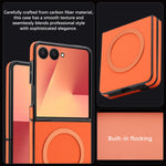 Carbon Fiber Magnetic Leather Case for Samsung Galaxy Z Flip 7