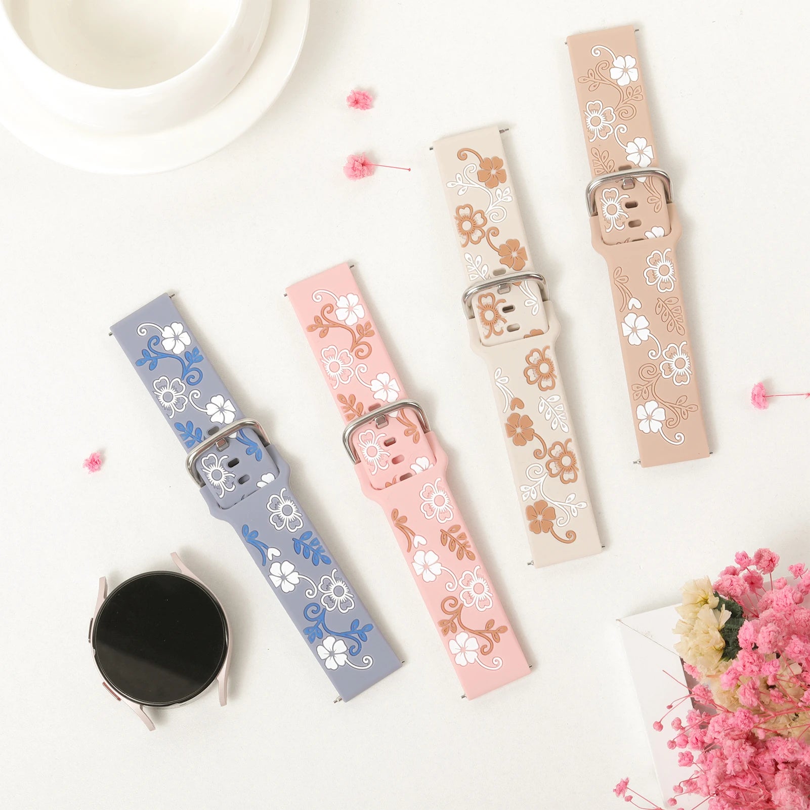 Comfortable Engraved Silicone Sport Strap for Samsung Galaxy Watch 6 / Galaxy Watch 6 Classic