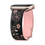 Silicone Floral Engraved Watch Band for Apple Watch