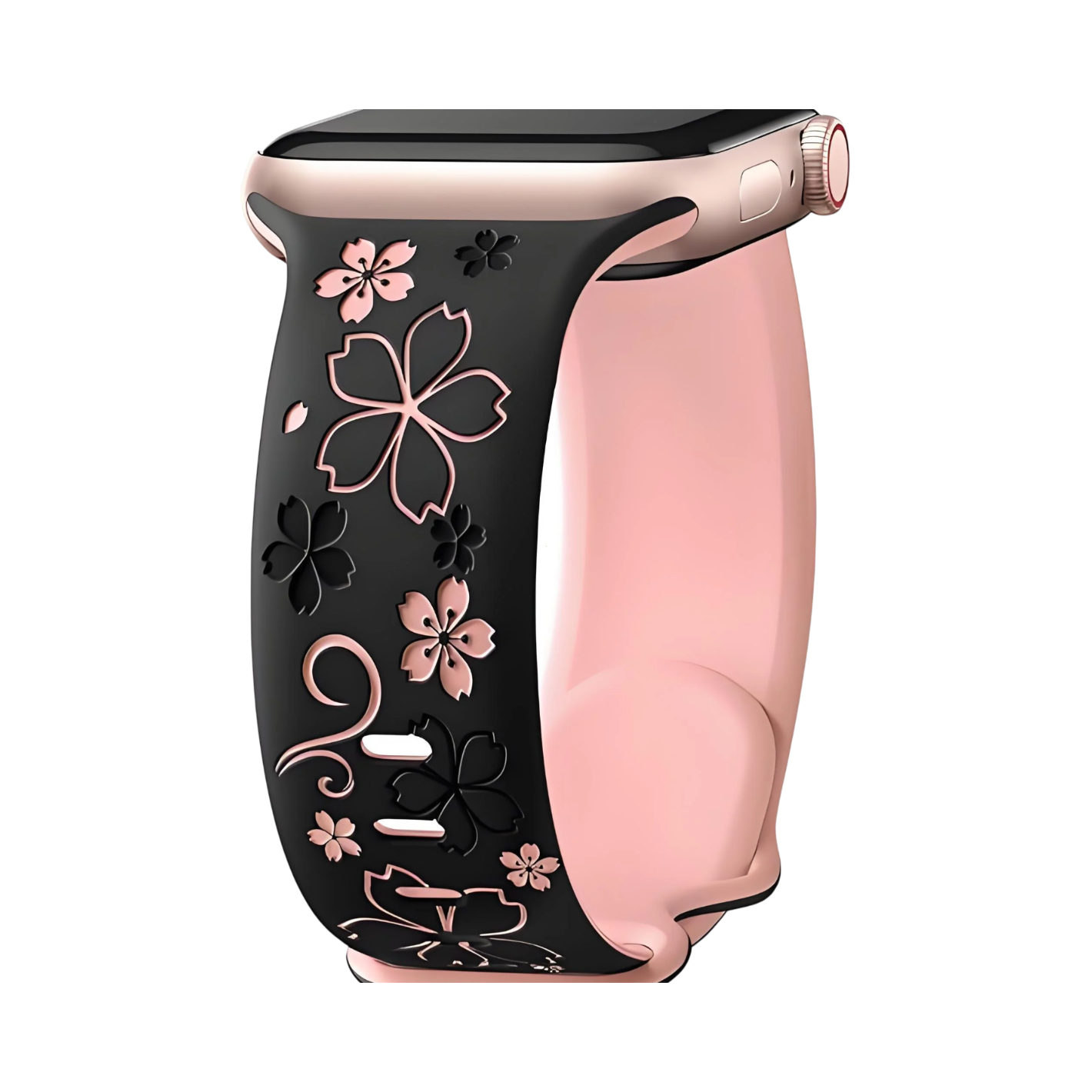 Silicone Floral Engraved Watch Band for Apple Watch