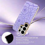 Diamond Large Window Camellia Flower Texture Phone Case For Samsung Galaxy S26 Series Shockproof Matte Cover