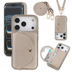 Crossbody Leather Wallet Case with Built-In Makeup Mirror for iPhone 17 Series