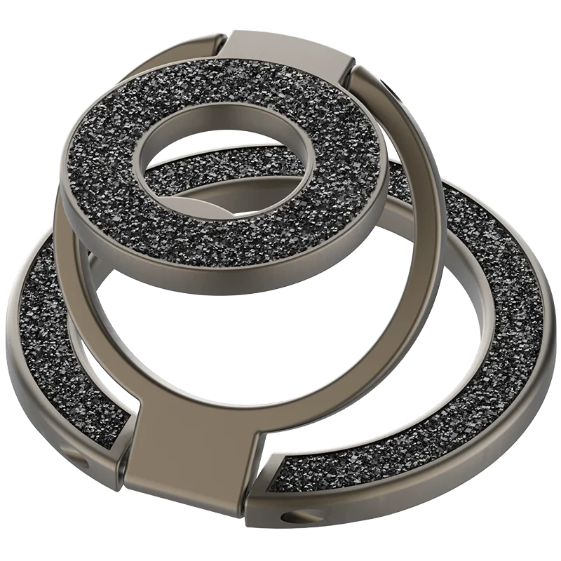 Universal Magnetic Phone Grip and Kickstand with Double-Sided Ring