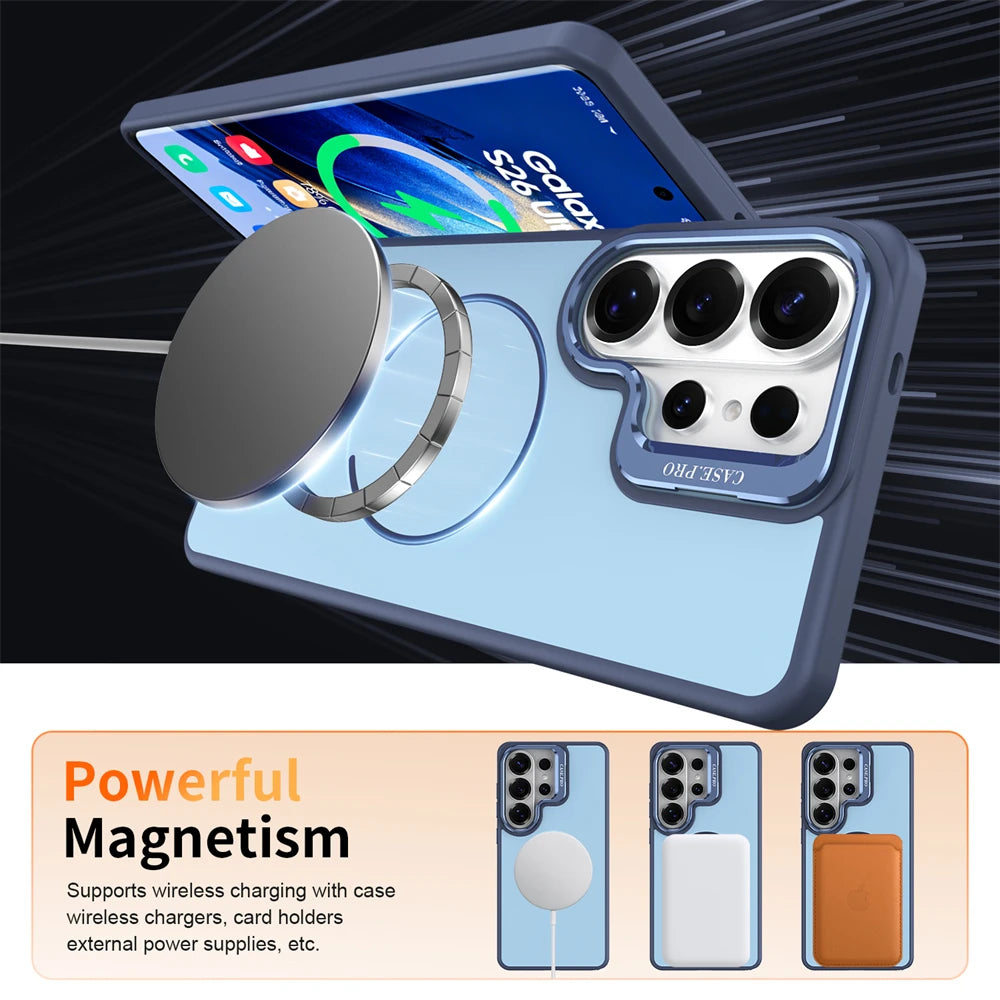 Shockproof Magnetic Case  with Lens Bracket for Samsung Galaxy S26 Series