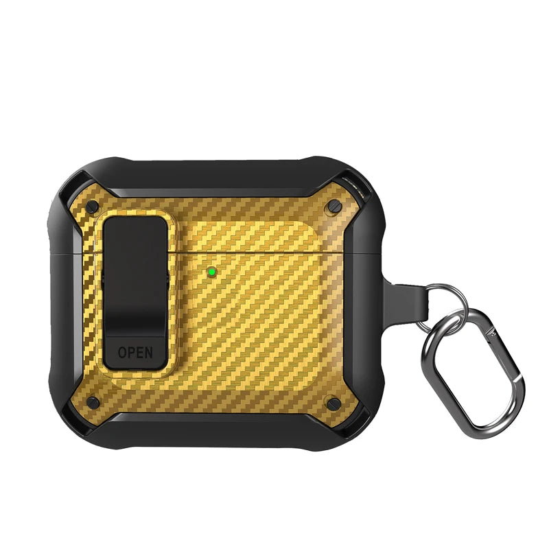 Luxury Carbon Fiber Texture Earphone Case for AirPods 4
