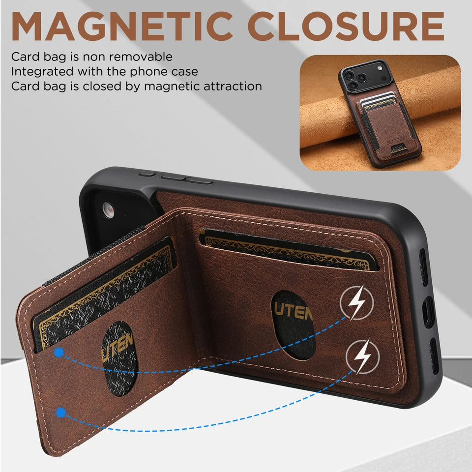 Premium PU Leather Wallet Case for iPhone 17 Series