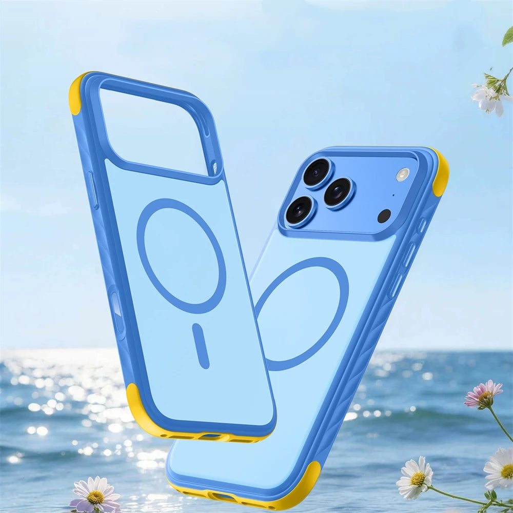 Matte Polycarbonate MagSafe Case with Shockproof TPU Bumper for iPhone 18 Series