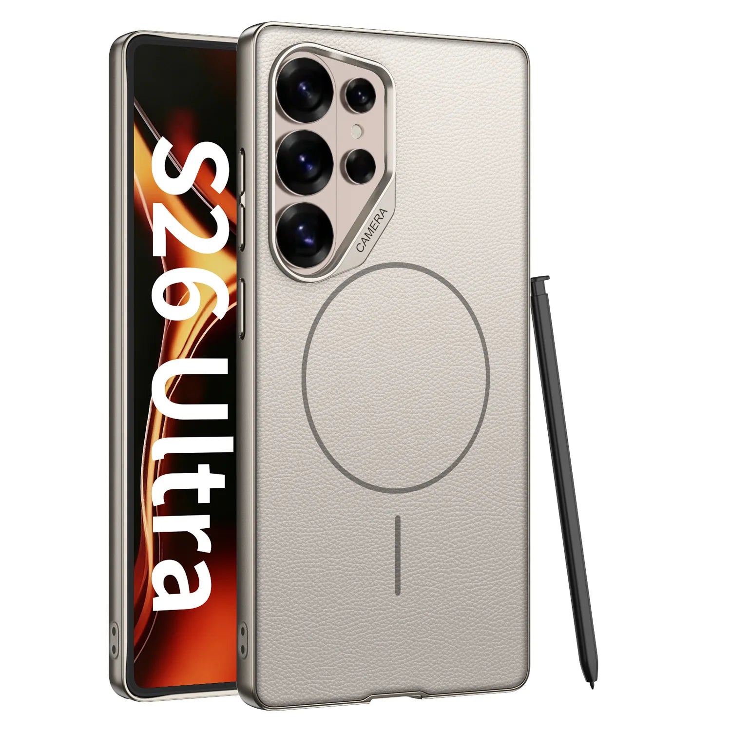 Shockproof PC Frame Leather Case for Samsung Galaxy S26 Ultra