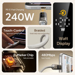 CABLETIME 240W USB-C Cable With Digital Display