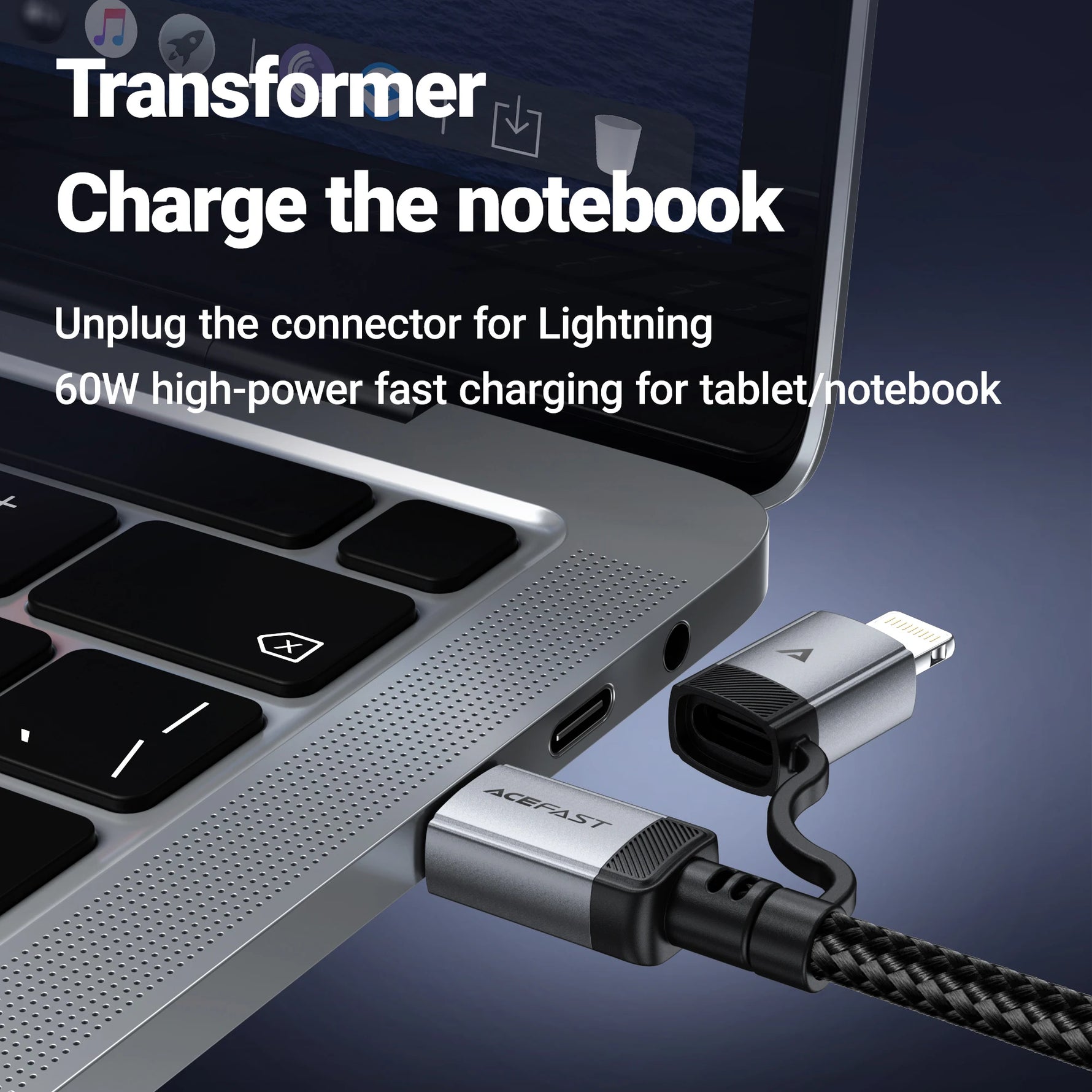 ACEFAST 2-in-1 MFi Certified USB-C to USB-C & Lightning Cable