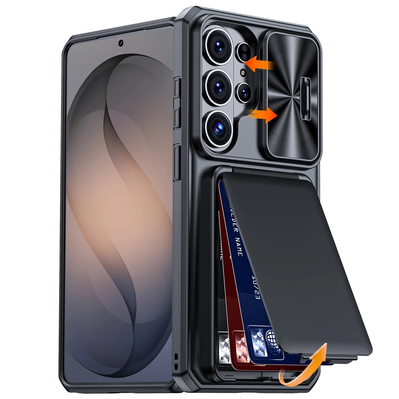Luxury Executive Wallet Case with Privacy Camera Slide for Samsung Galaxy S26 Ultra