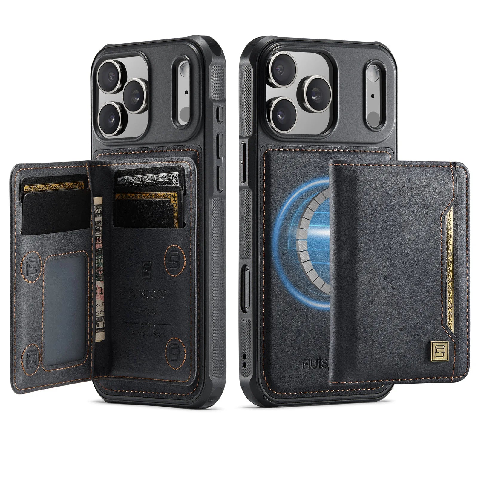 iPhone 17 Series Leather Case with Removable Card Holder