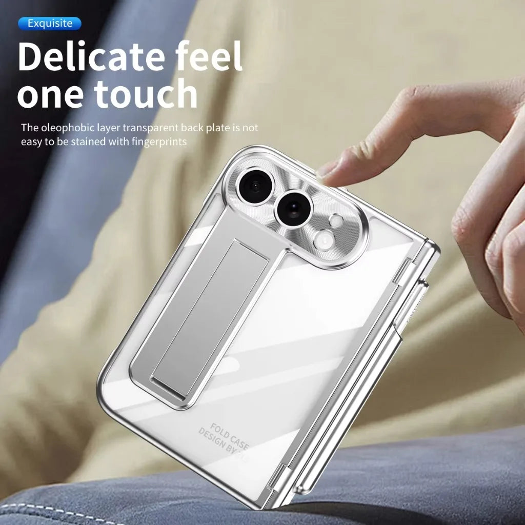 Clear Hinge Protection Case with Integrated Stylus Slot for iPhone Duo