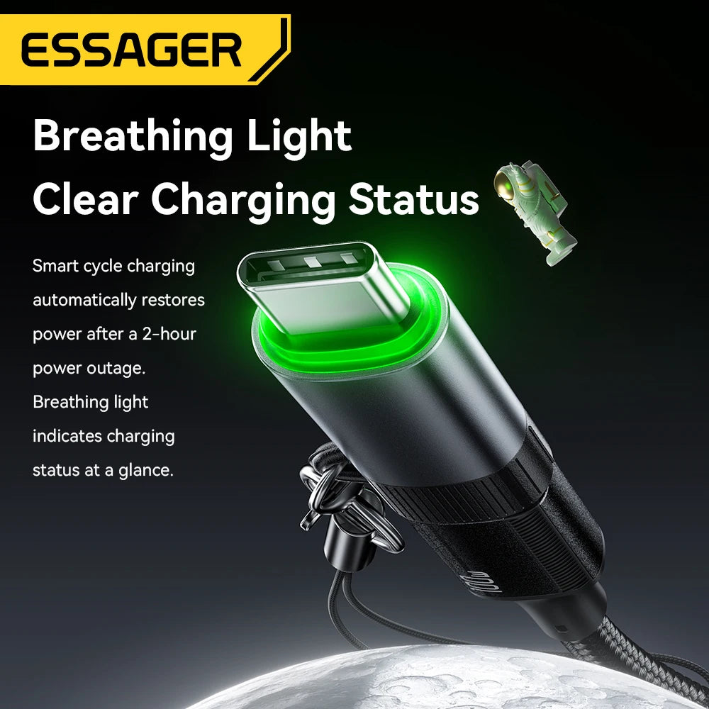 Essager 100W USB-C OTG Adapter With Smart Power-Off and Lanyard