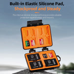 24-Slot Memory Card Storage Case with Carabiner
