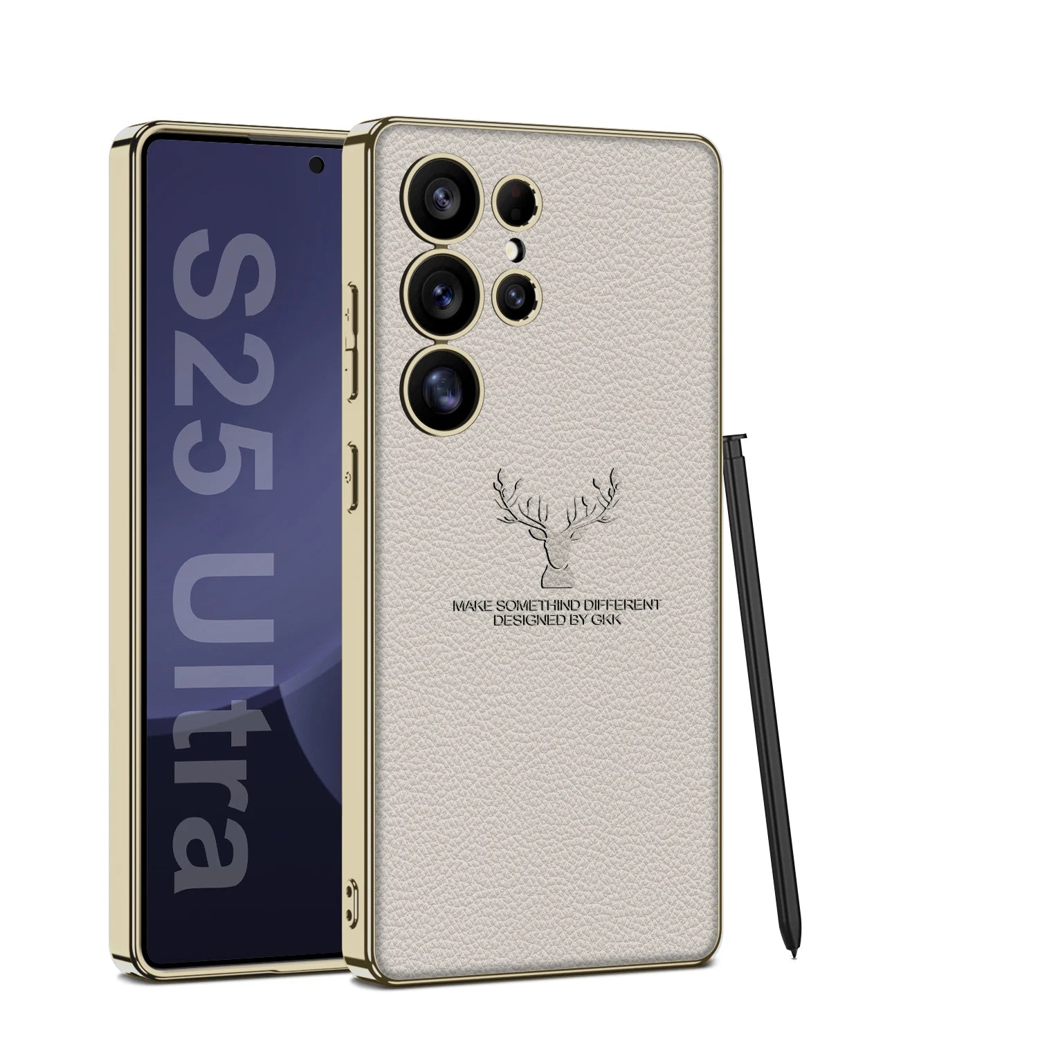 Premium Moose Pattern Leather Case with Soft Edge for Samsung Galaxy S25 Ultra