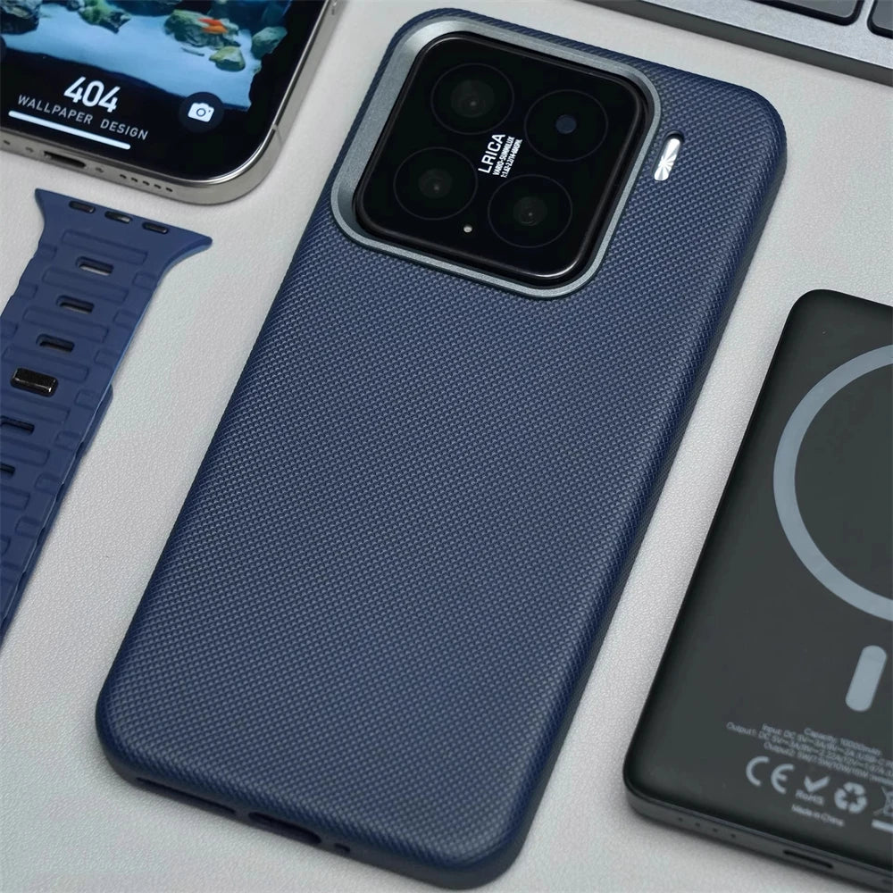 Luxury Diamond Texture PU Leather Matte Case for Xiaomi 15 Series