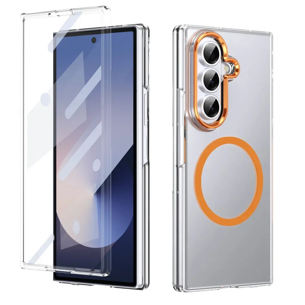 Samsung Galaxy Z Fold 6 Protective Magnetic Case with HD Glass Front Film