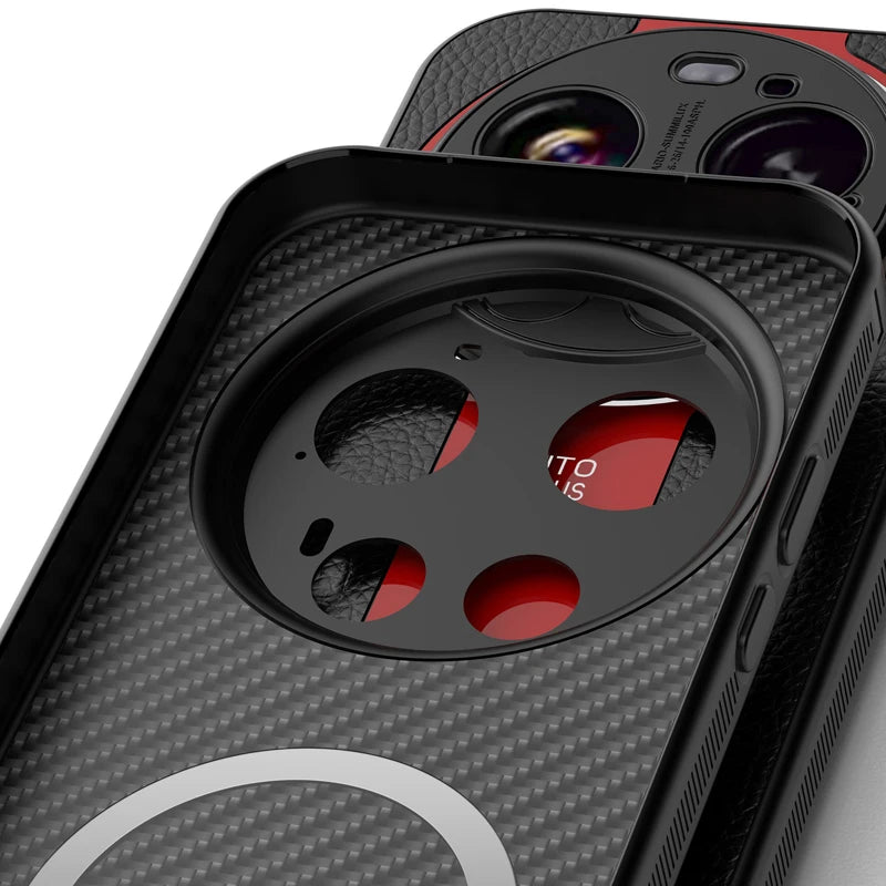 Xiaomi 17 Ultra Magnetic Lichi Leather Case with Soft TPU & Matte Finish