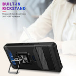 Google Pixel 7 Series TPU Frame Case with Sliding Card Slot & Kickstand Ring