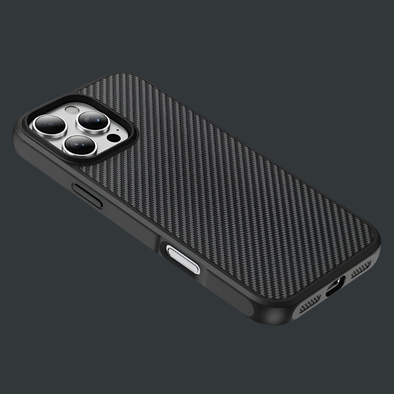 Shockproof Carbon Fiber Texture Hard Case for iPhone 16 Series