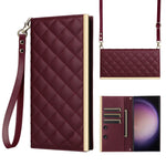 Rhombus PU Leather Crossbody Wallet Case for Samsung Galaxy S24 Series