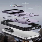 Dual-Layer Shockproof Case with Sliding Lens Window for Samsung Galaxy S25 Ultra