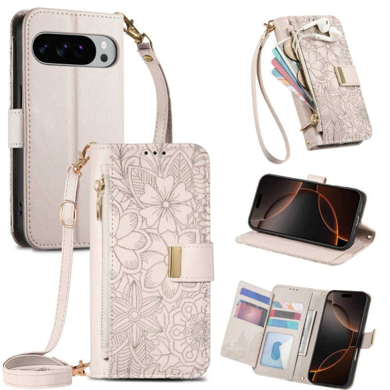 Crossbody Leather Wallet Case for Google Pixel 10 Series