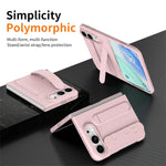 Soft-Touch Silicone Kickstand Case with Integrated Finger Ring Strap for iPhone Duo