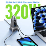 ASOMETECH Rocket Design 320W GaN USB-C Desktop Charger