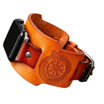 Genuine Leather Cuff Band with Metal Pin-Buckle for Apple Watch
