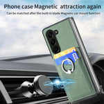 Luxury Leather Case for Samsung Galaxy Z Fold 6 with Card Holder & Magnetic Ring Stand
