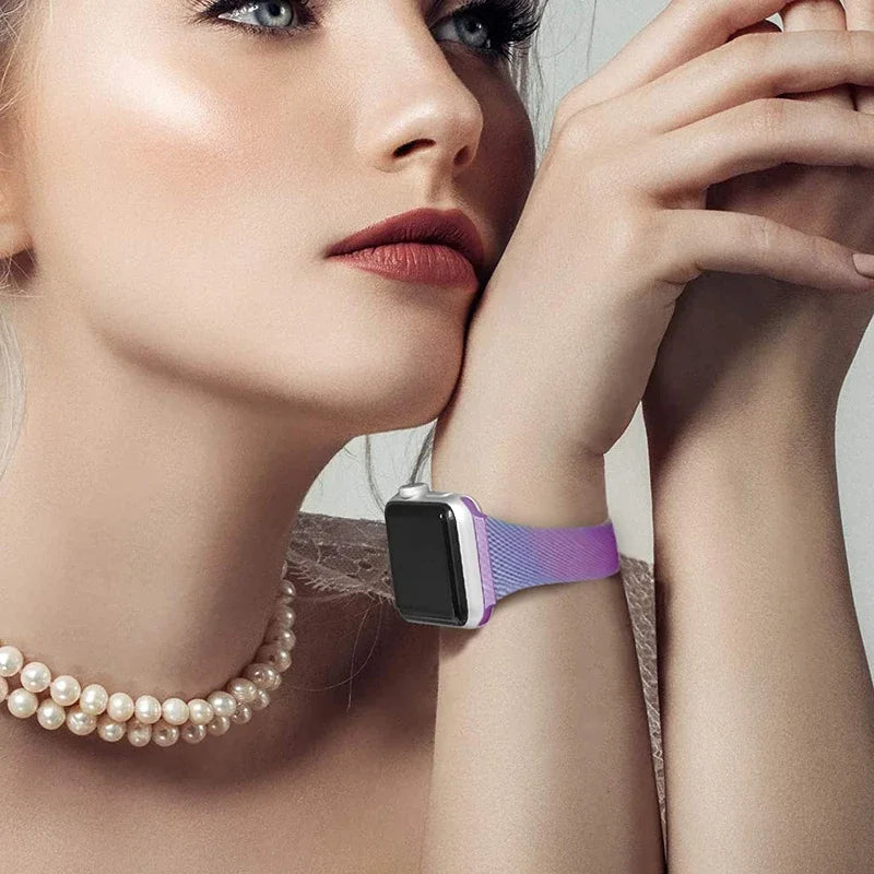 Slim Stainless Steel Milanese Band for Apple Watch