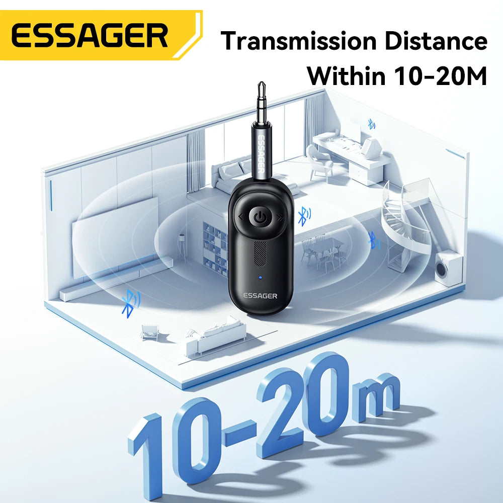 Essager Bluetooth 5.3 Car Receiver Adapter for Wireless Audio