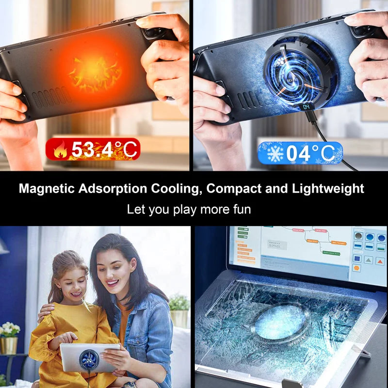 Fast Cooling Magnetic Fan for Steam Deck, Nintendo Switch, Tablets, Cellphones