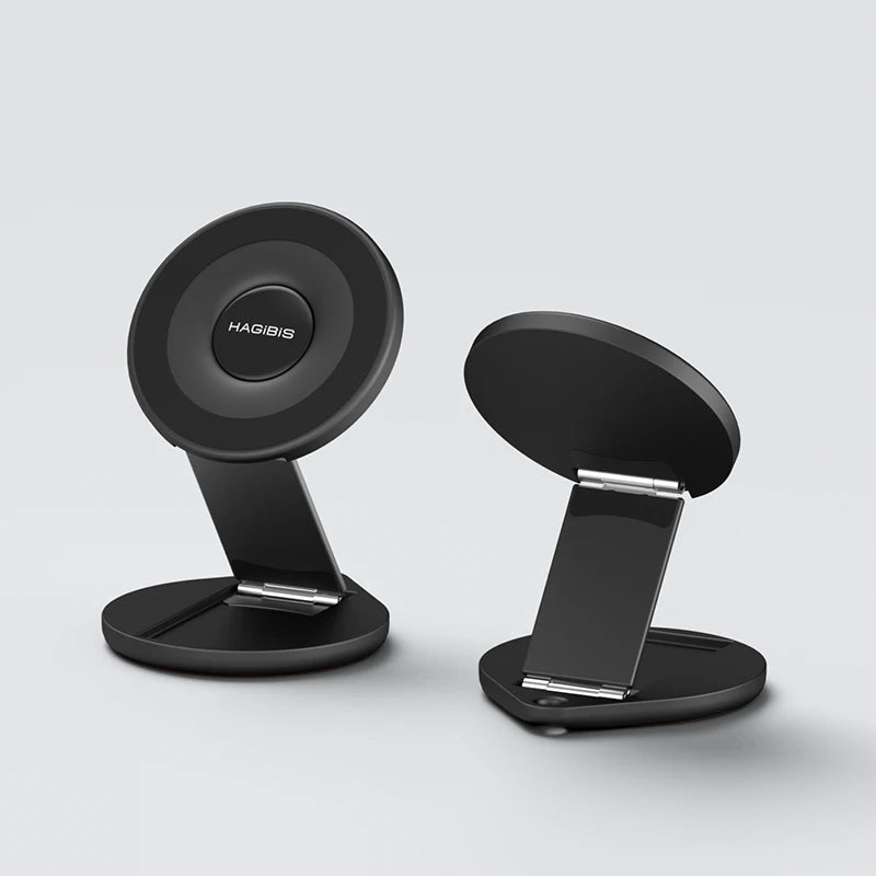 Dual-Sided Magnetic Foldable Phone Stand with Built-In Mirror