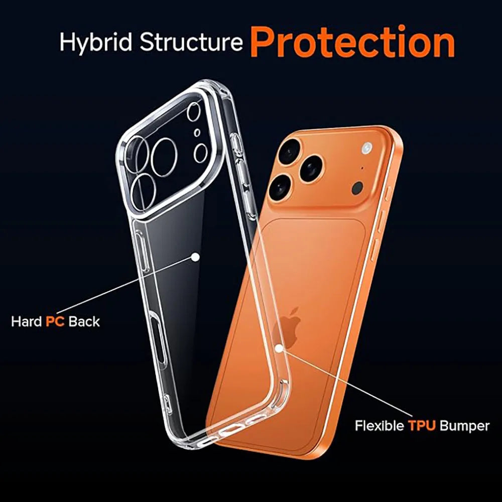 iPhone 17 Series Clear TPU Case with Full Camera Lens Protection
